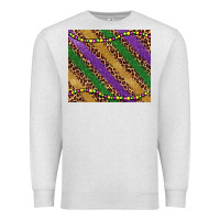 Oatmeal Heather mardi gras leopard glitter bead Premium Sweatshirt - BarkalooDesign