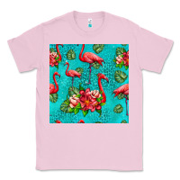 Bubblegum Pink flamingo seamless pattern Classic Tee - HRA Design Shop