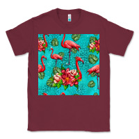 Burgundy flamingo seamless pattern Classic Tee - HRA Design Shop