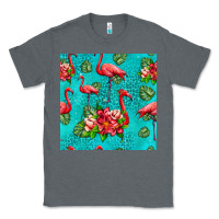 Charcoal Heather flamingo seamless pattern Classic Tee - HRA Design Shop