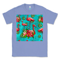 Colony Blue flamingo seamless pattern Classic Tee - HRA Design Shop