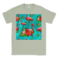 Matcha flamingo seamless pattern Classic Tee - HRA Design Shop