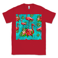 Red flamingo seamless pattern Classic Tee - HRA Design Shop
