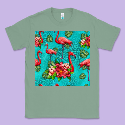 Flamingo Seamless Pattern Classic Tee Designed By Hra Design Shop