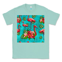 Seafoam flamingo seamless pattern Classic Tee - HRA Design Shop