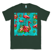 Sports Green flamingo seamless pattern Classic Tee - HRA Design Shop