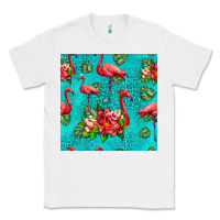 White flamingo seamless pattern Classic Tee - HRA Design Shop