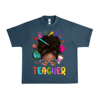 Midnight Navy teacher afro messy bun Urban Heavy Tee - texasbilliewilder