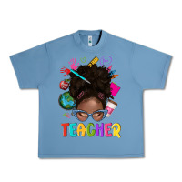 Pebble Blue teacher afro messy bun Urban Heavy Tee - texasbilliewilder
