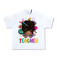 White teacher afro messy bun Urban Heavy Tee - texasbilliewilder