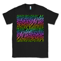 Black neon glitter safari seamless pattern Classic Tee - BundleAndBundleShop