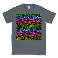 Charcoal Heather neon glitter safari seamless pattern Classic Tee - BundleAndBundleShop