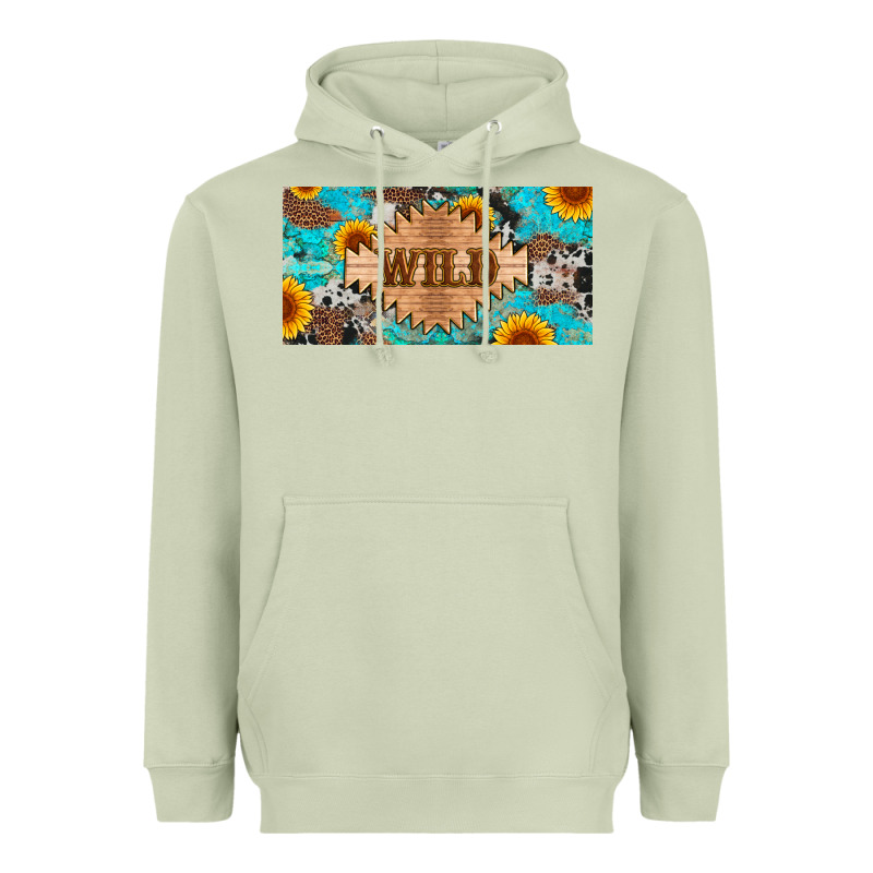 Western Wild And Sunflower Leopard Turquoise Cowhide Licanse Plate Heavyweight Hoodie by Artiststas | Teevron