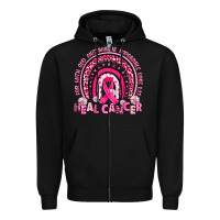 Black heal cancer rainbow Zipper Hoodie - JahusDesignShop