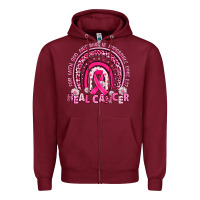 Burgundy heal cancer rainbow Zipper Hoodie - JahusDesignShop