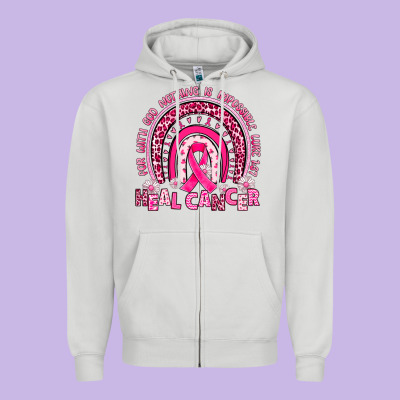 Heal Cancer Rainbow Zipper Hoodie Designed By Jahusdesignshop