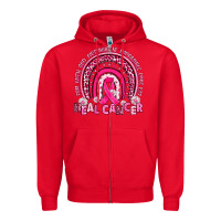 Red heal cancer rainbow Zipper Hoodie - JahusDesignShop