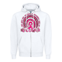 White heal cancer rainbow Zipper Hoodie - JahusDesignShop