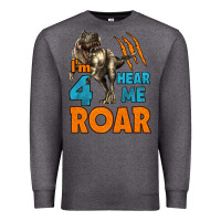Charcoal Heather i'm four hear me roar dinosaur birthday Premium Sweatshirt - LillyAllenDesigns