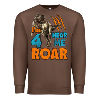 Chestnut i'm four hear me roar dinosaur birthday Premium Sweatshirt - LillyAllenDesigns