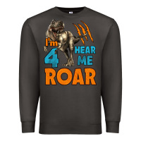 Smoke i'm four hear me roar dinosaur birthday Premium Sweatshirt - LillyAllenDesigns