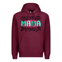 Burgundy mama leopard Premium Hoodie - MaliasSmallBusiness