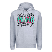 Heather Grey mama leopard Premium Hoodie - MaliasSmallBusiness