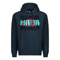 Navy mama leopard Premium Hoodie - MaliasSmallBusiness