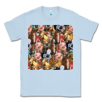 Dusty Blue western farm animals seamless pattern Classic Tee - HRA Design Shop
