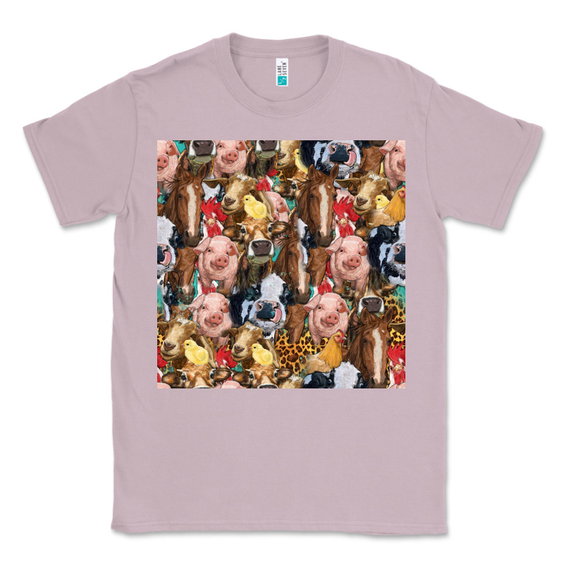 Western Farm Animals Seamless Pattern Classic Tee by HRA Design Shop | Teevron