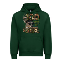 Forest Green 100 days of school hunting deer Urban Hoodie - LillyAllenDesigns