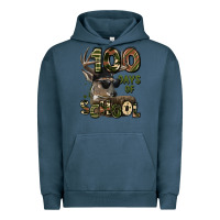 Pigment Midnight Navy 100 days of school hunting deer Urban Hoodie - LillyAllenDesigns