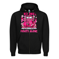 Black breast cancer no one fights alone truck football Zipper Hoodie - JahusDesignShop