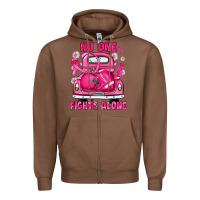 Chestnut breast cancer no one fights alone truck football Zipper Hoodie - JahusDesignShop