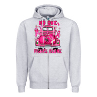 Heather Grey breast cancer no one fights alone truck football Zipper Hoodie - JahusDesignShop