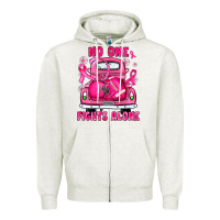 Oatmeal Heather breast cancer no one fights alone truck football Zipper Hoodie - JahusDesignShop