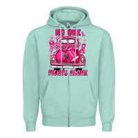 Seafoam breast cancer no one fights alone truck football Zipper Hoodie - JahusDesignShop