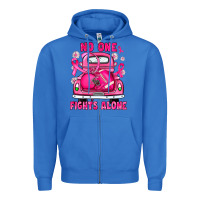 True Royal breast cancer no one fights alone truck football Zipper Hoodie - JahusDesignShop