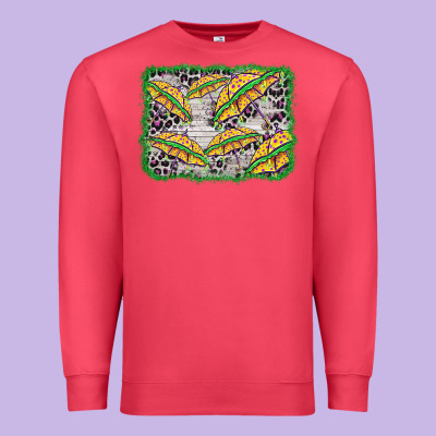 Mardi Gras Umbrella Background Premium Sweatshirt Designed By Barkaloodesign