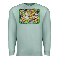Seafoam mardi gras umbrella background Premium Sweatshirt - BarkalooDesign