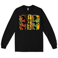 Black juneteenth brush stroke 2 Long Sleeve Tee - HRA Design Shop