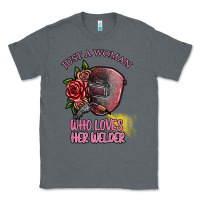 Charcoal Heather just a woman who loves her welder Classic Tee - SublimationCraftShop
