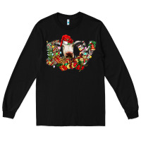 Black christmas joy cow Long Sleeve Tee - CowhideDigitalArt