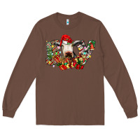 Chestnut christmas joy cow Long Sleeve Tee - CowhideDigitalArt
