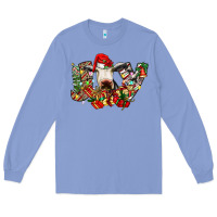 Colony Blue christmas joy cow Long Sleeve Tee - CowhideDigitalArt