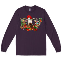 Plum christmas joy cow Long Sleeve Tee - CowhideDigitalArt