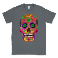 Charcoal Heather sugar skull Classic Tee - FaDigitalArtStudio