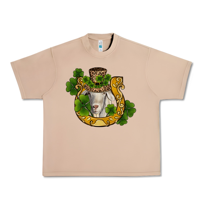 St Patricks Day Goat Horseshoe Shamrock Urban Heavy Tee by RanaPortraitStore | Teevron