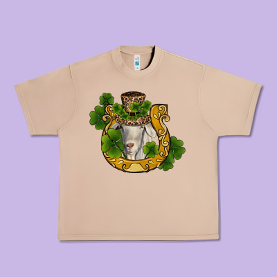 St Patricks Day Goat Horseshoe Shamrock Urban Heavy Tee Designed By Ranaportraitstore