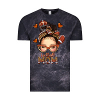 Cloud Black football messy bun mom Vintage Tee - texasbilliewilder